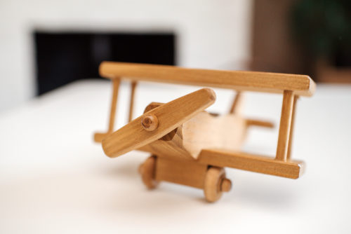 small wooden airplane toy